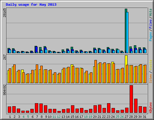 Daily usage for May 2013