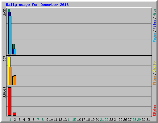 Daily usage for December 2013