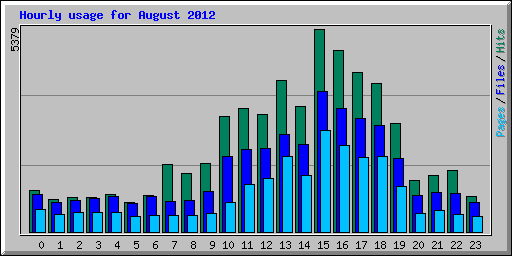 Hourly usage for August 2012