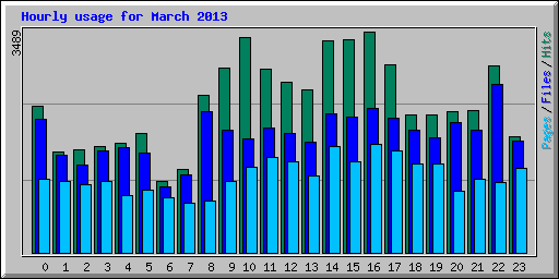 Hourly usage for March 2013